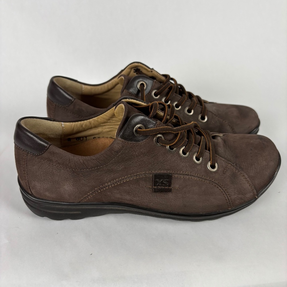Hartjes XS, Casual Brown Nubuck Leather, Aetrex Sole Shoes Size 6